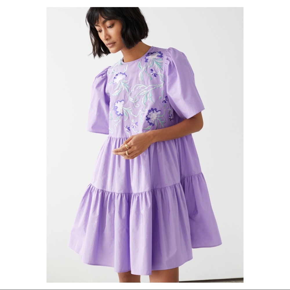 &OtherStories Voluminous Embroidery Babydoll Dress